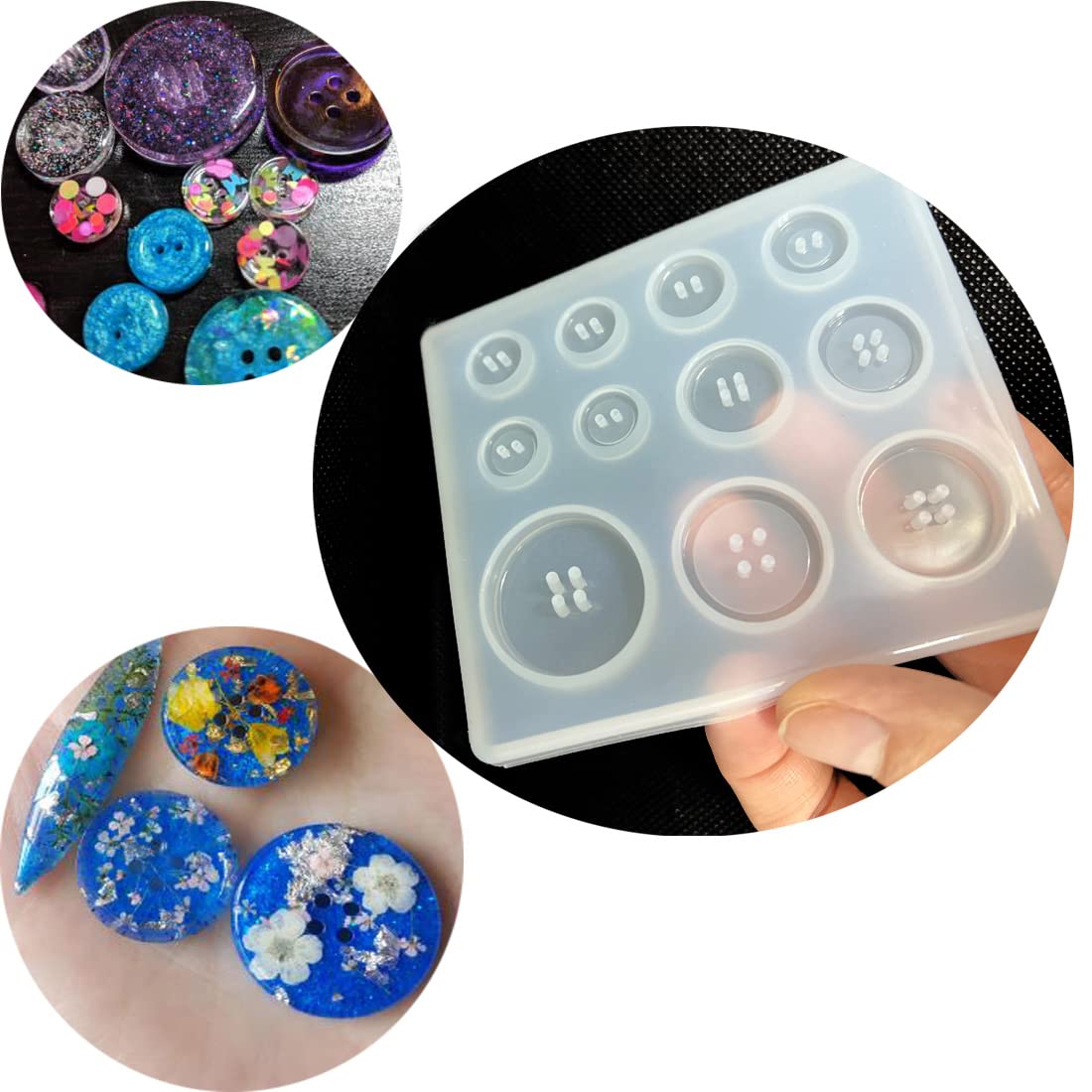 Silicon Various Size Button Moulds