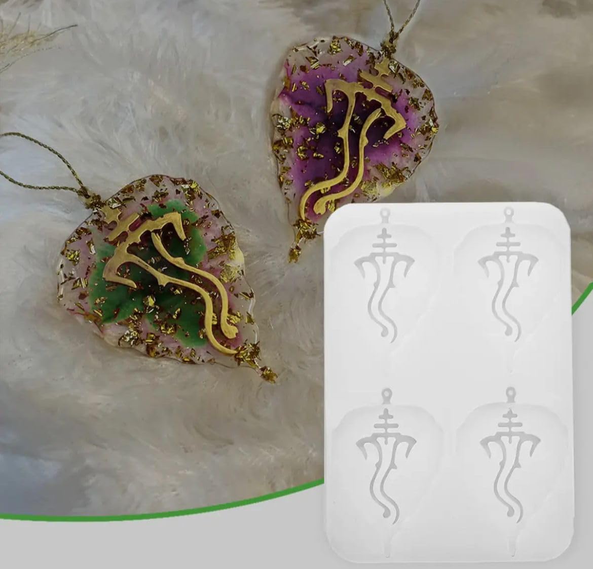 Ganesh leaf Keychain Molds 2'' x 3'