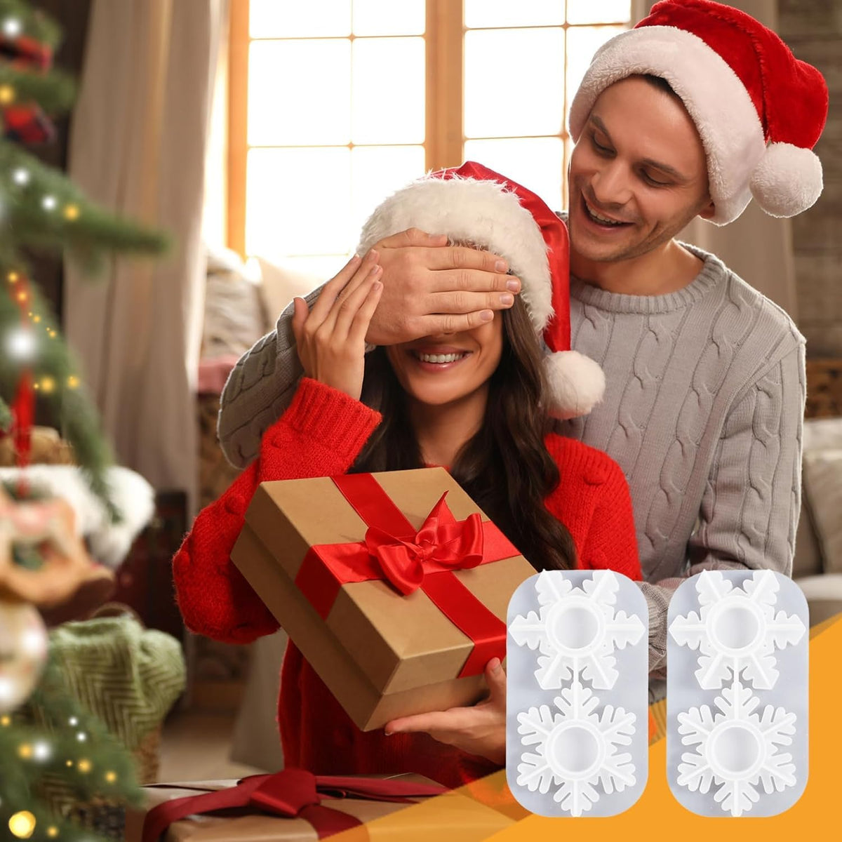 Christmas Snow Candle Holder