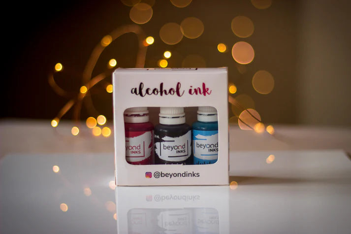 Alcohol Ink Pack #4 (Keto Version) - Sky, Strawberry & Jet Black