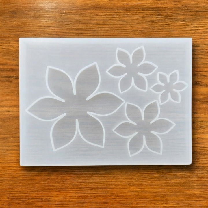 3D 4 cavity Flower Mould 250mm x 190mm