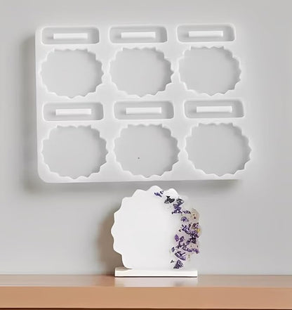 6 Cavity Silicone Resin Photo Frame Mold with Stand