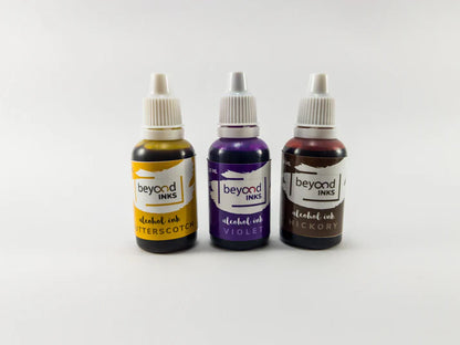 Alcohol Ink Pack #2 (Keto Version) - Butterscotch, Violet & Hickory