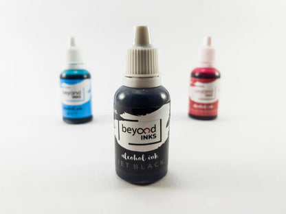 Alcohol Ink Pack #4 (Keto Version) - Sky, Strawberry & Jet Black