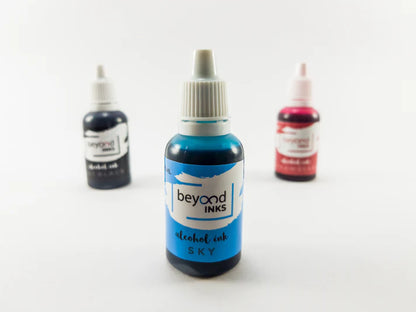 Alcohol Ink Pack #4 (Keto Version) - Sky, Strawberry & Jet Black