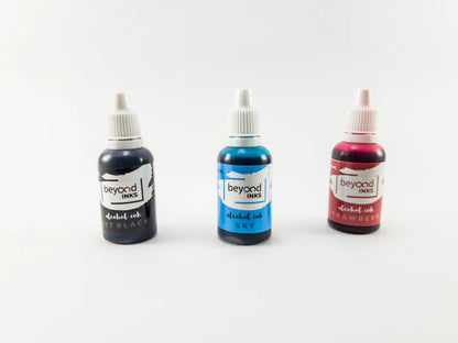 Alcohol Ink Pack #4 (Keto Version) - Sky, Strawberry & Jet Black