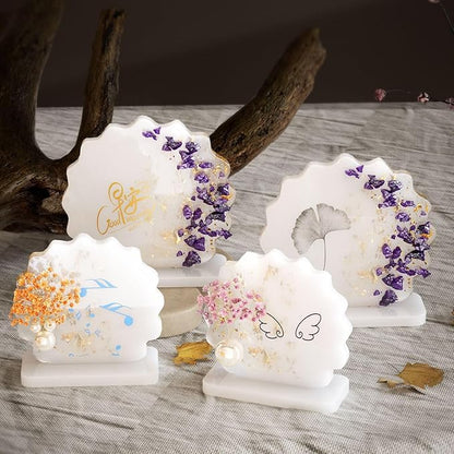 6 Cavity Silicone Resin Photo Frame Mold with Stand