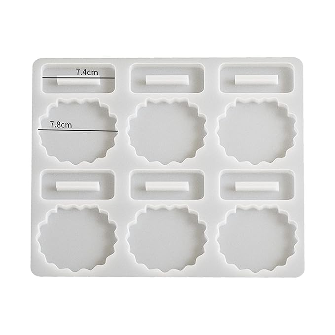 6 Cavity Silicone Resin Photo Frame Mold with Stand