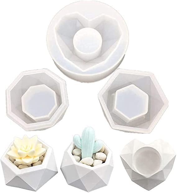 PLANTER / TEALIGHT - RESIN MOLD -  SET OF 3
