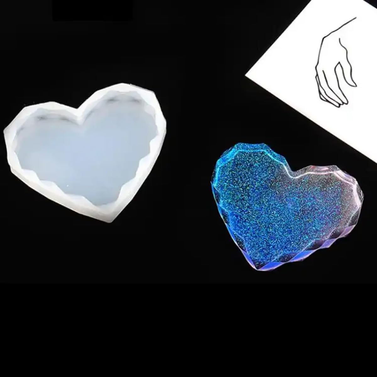 3"  Diamond Heart Mould