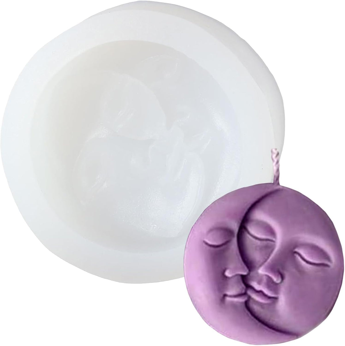 Moon Face Candle Mould