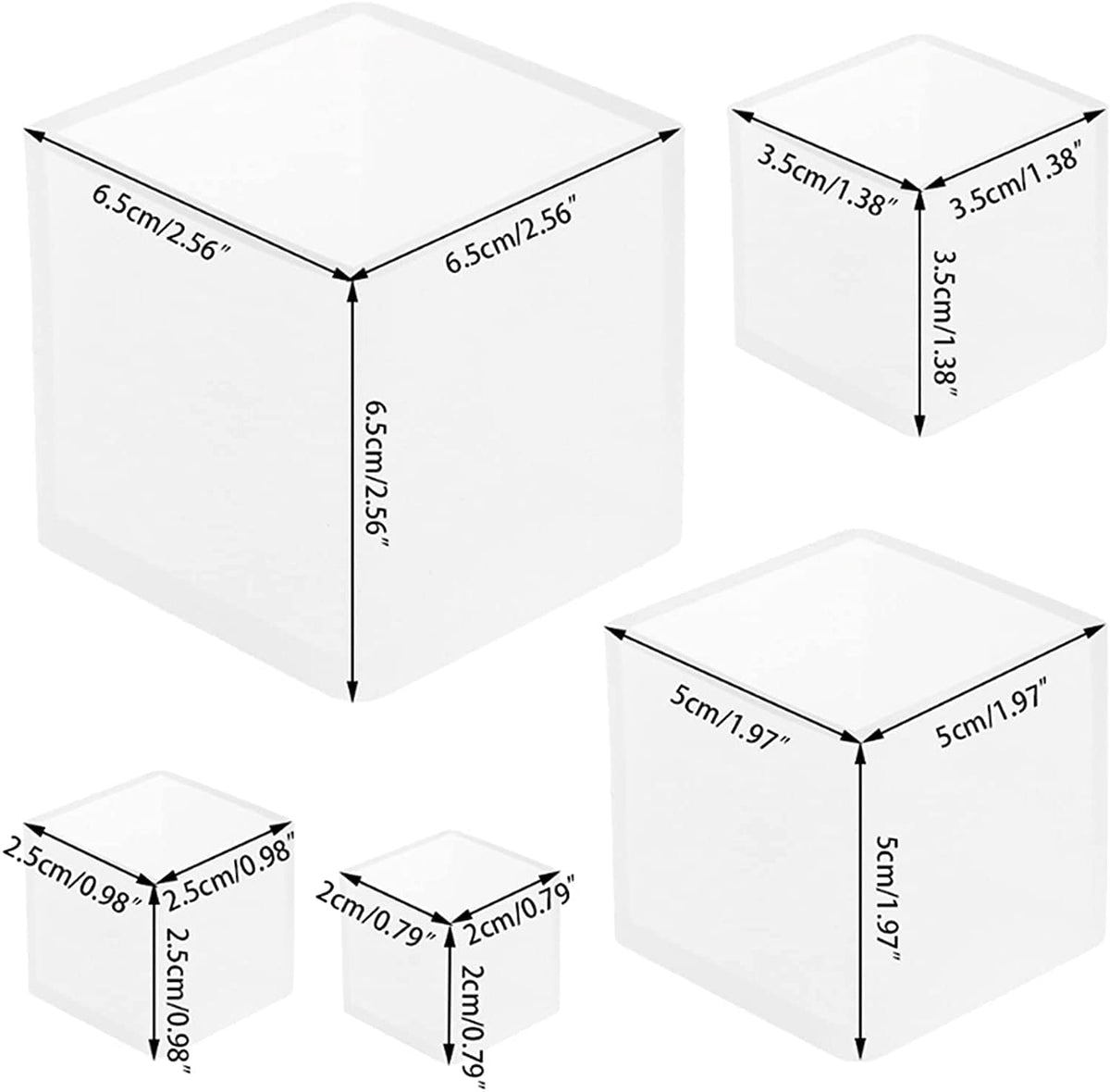 BLOCK/CUBE RESIN MOLD - SET OF 5