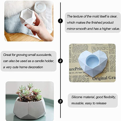 PLANTER / TEALIGHT - RESIN MOLD -  SET OF 3