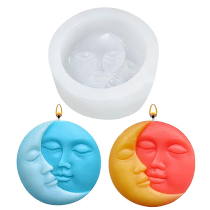 Moon Face Candle Mould