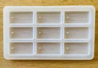 9 Cavity Rectangle Keychain Mould 2.5 x  5cm x 6mm