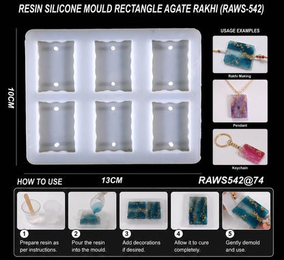 6 CVT Rectangle Agate Rakhi Mould