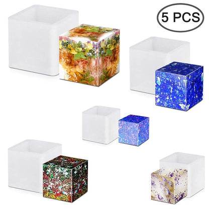 BLOCK/CUBE RESIN MOLD - SET OF 5