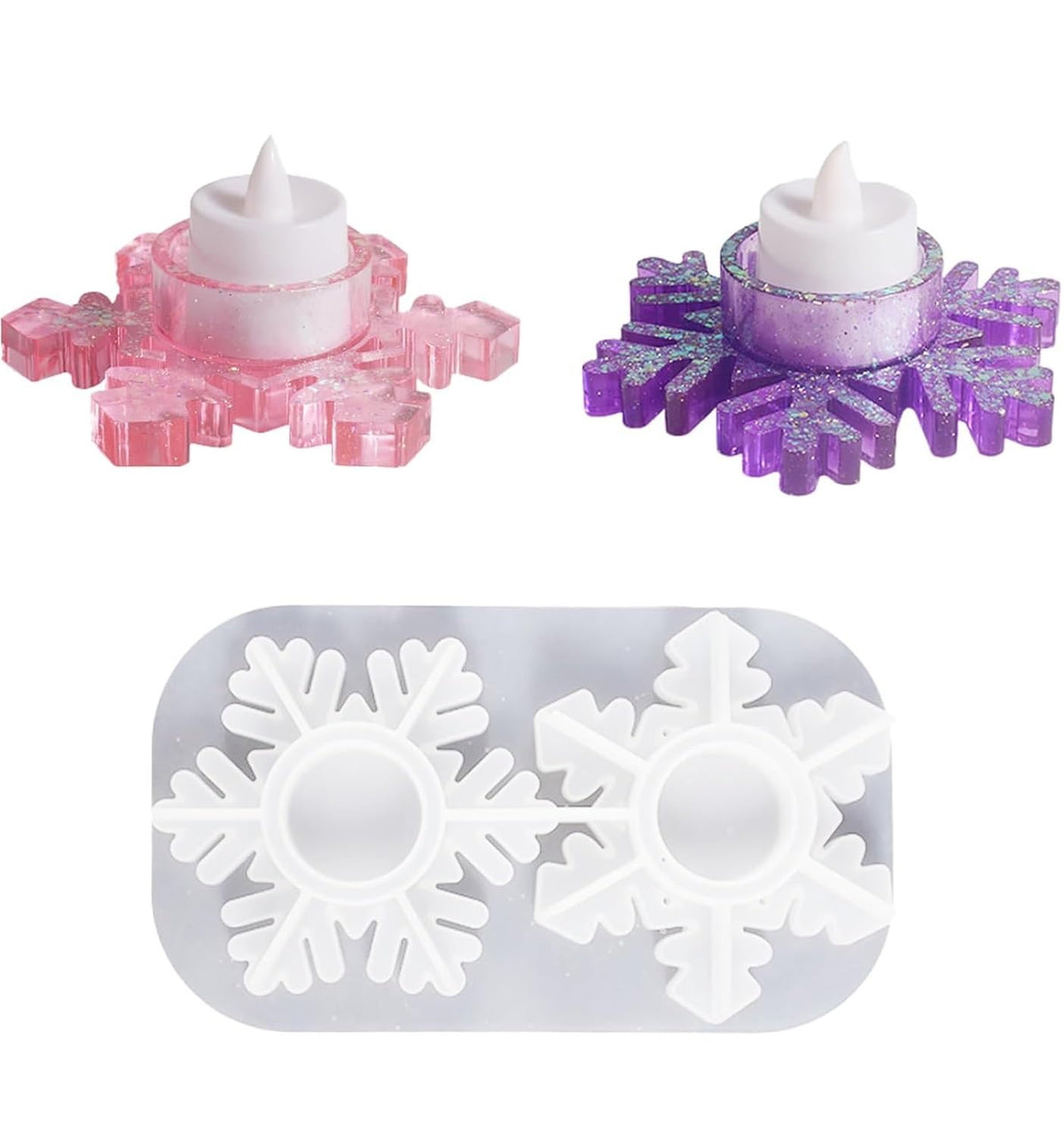 Christmas Snow Candle Holder