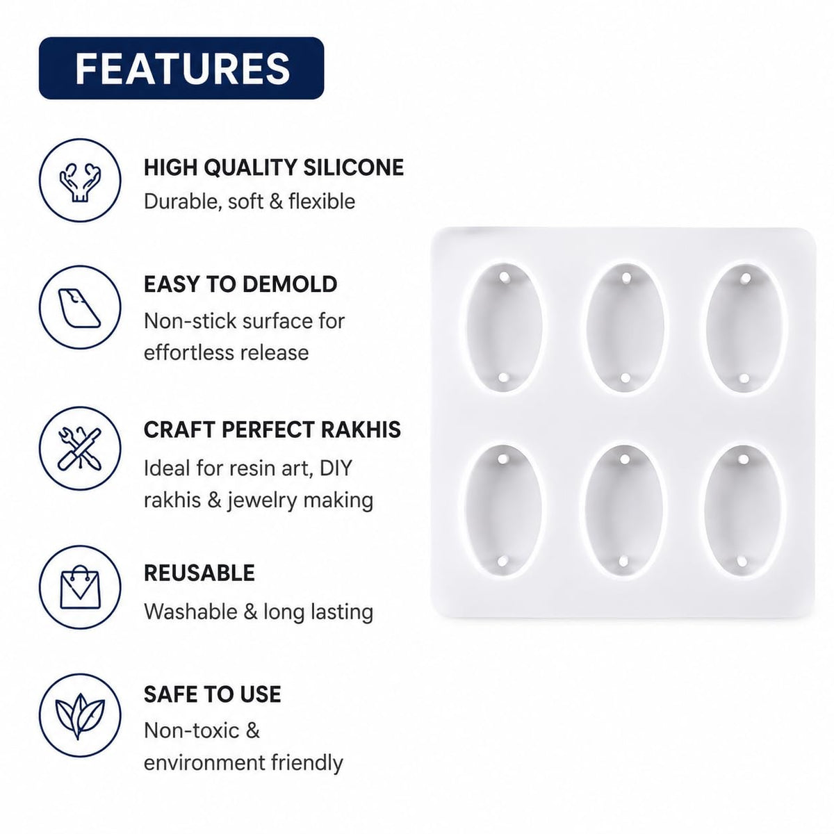 6 CVT Oval Rakhi Mould