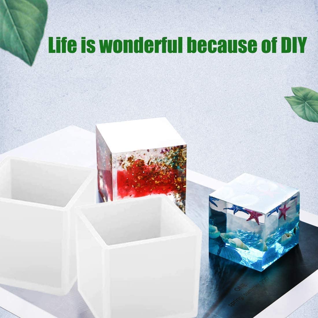 BLOCK/CUBE RESIN MOLD - SET OF 5