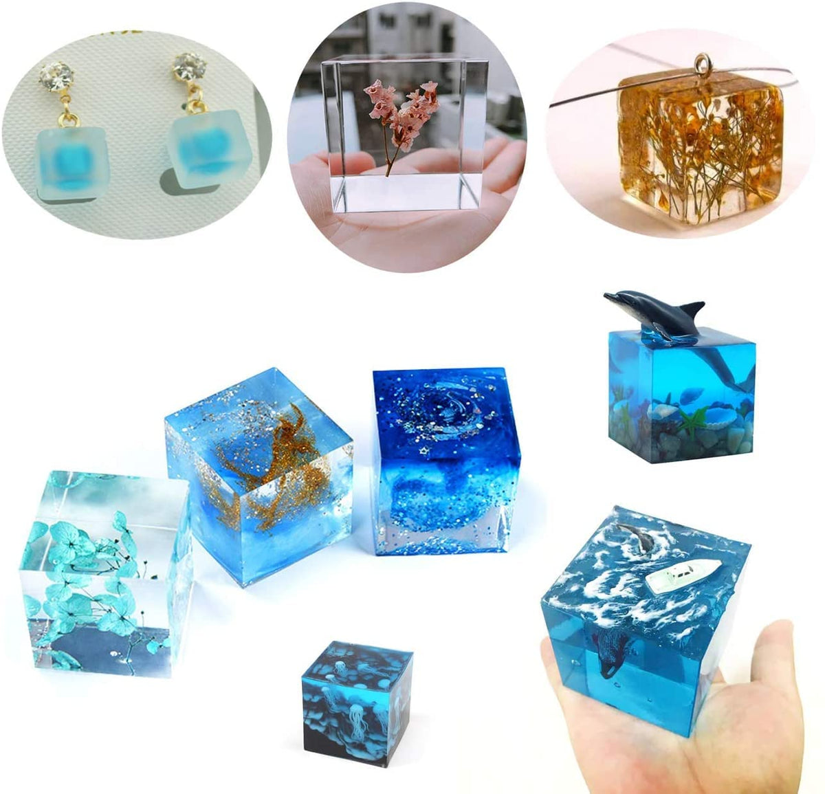 BLOCK/CUBE RESIN MOLD - SET OF 5