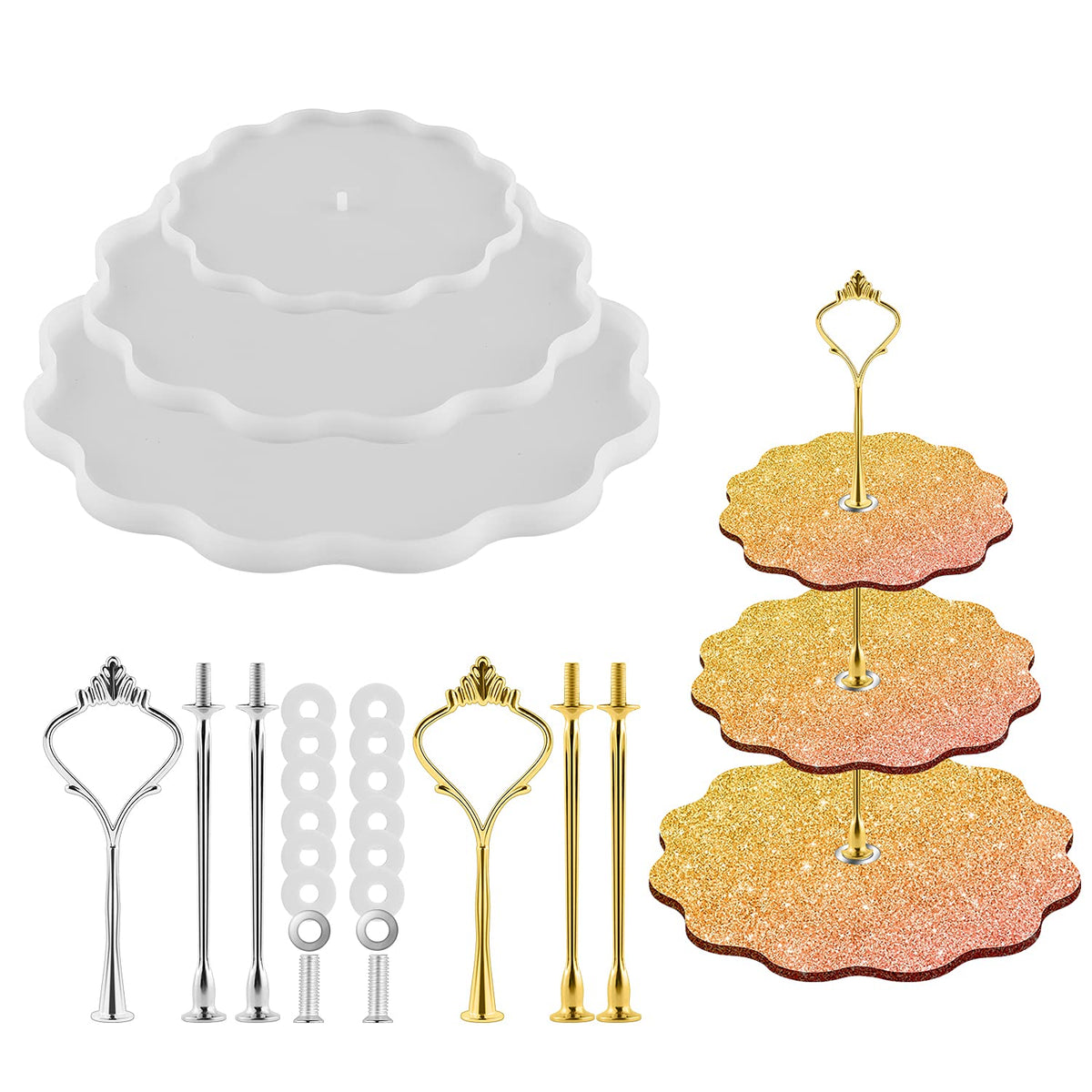 3PC CAKE STAND MOLD