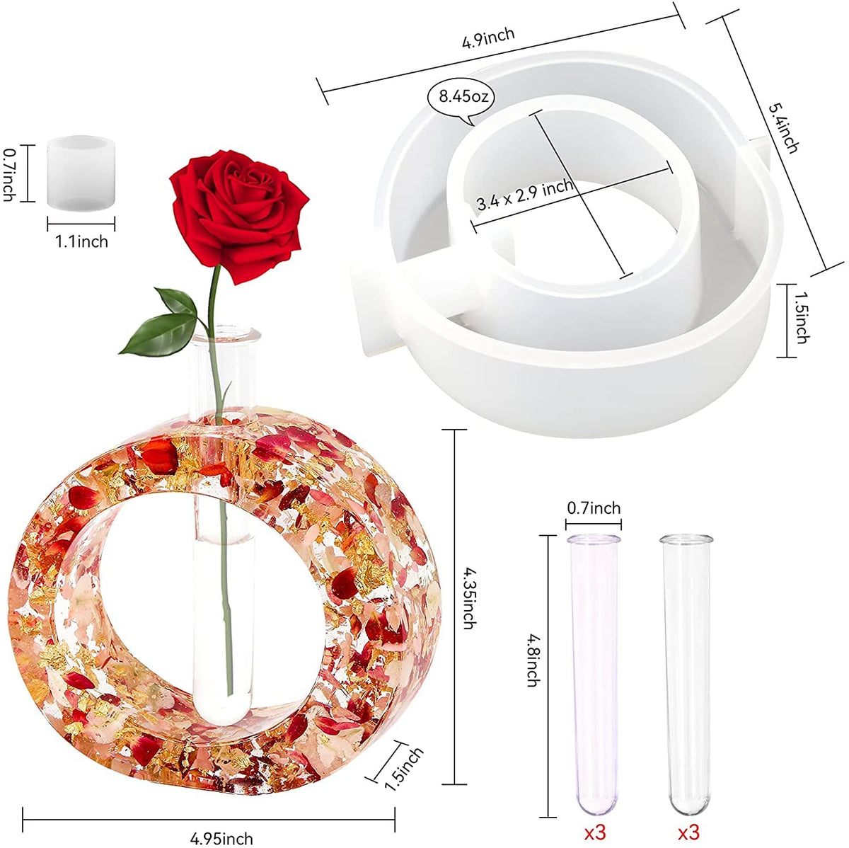 OVAL SHAPE TUBE PLANTER  SILICON MOULD