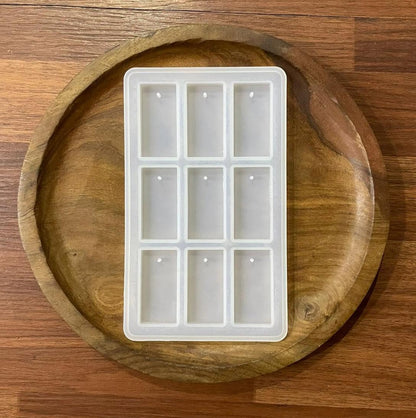 9 Cavity Rectangle Keychain Mould 2.5 x  5cm x 6mm
