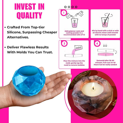 2.5" Diamond Candle Mould