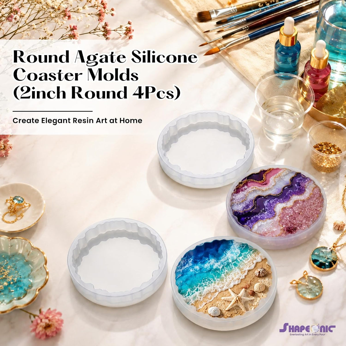 2" Agate Round Coaster Mould