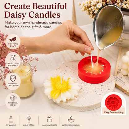 Daisy Flower Candle Mold