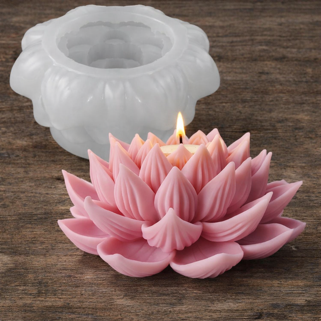 3D lotus Flower candle mould