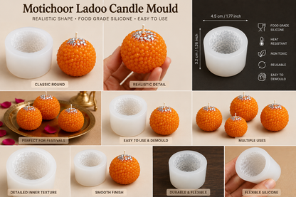 Motichoor Ladoo Candle Mold
