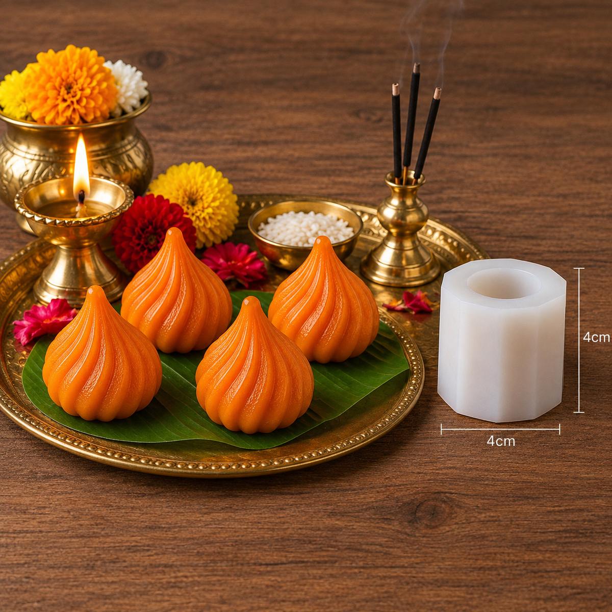 Modak Ladoo Shape Silicone Mold
