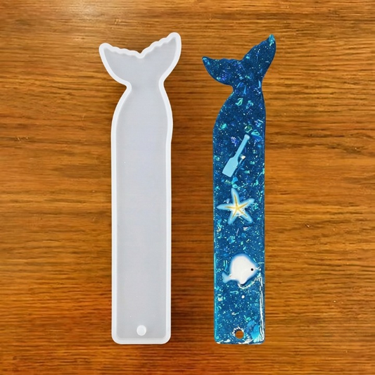 WHALE TAIL BOOKMARK RESIN  MOLD- 6"