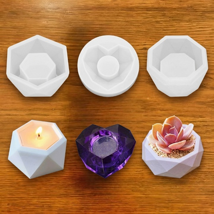 PLANTER / TEALIGHT - RESIN MOLD -  SET OF 3