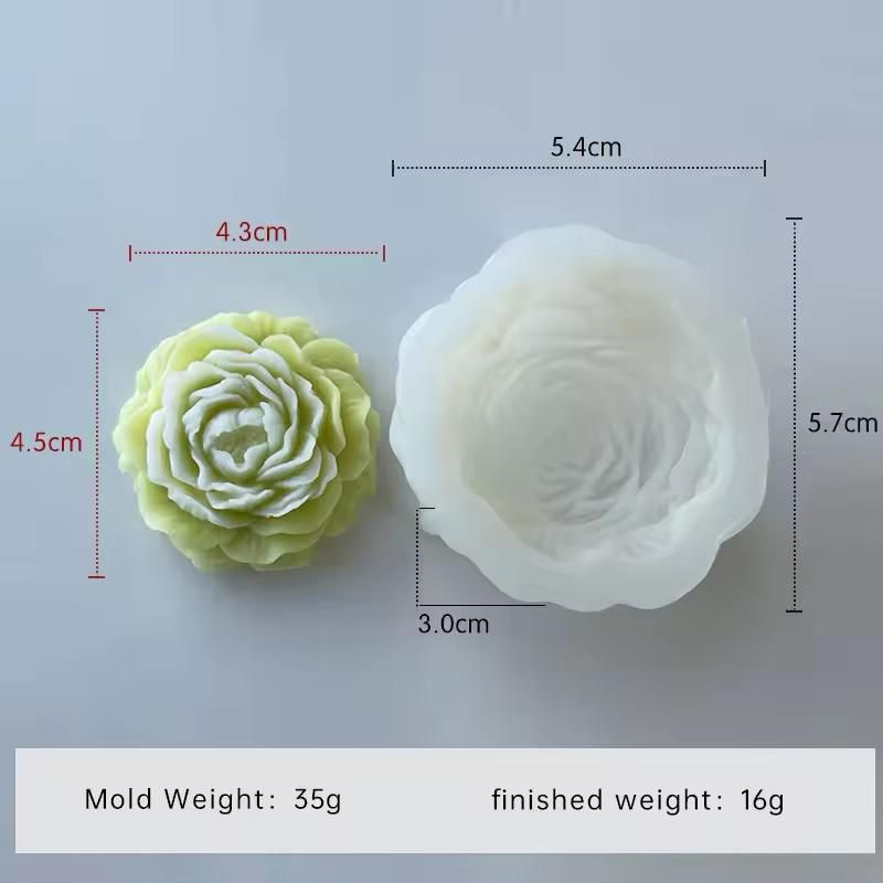 Peony Flower Candle Mould (C) - 4 Cm