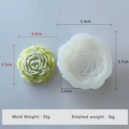 Peony Flower Candle Mould (C) - 4 Cm