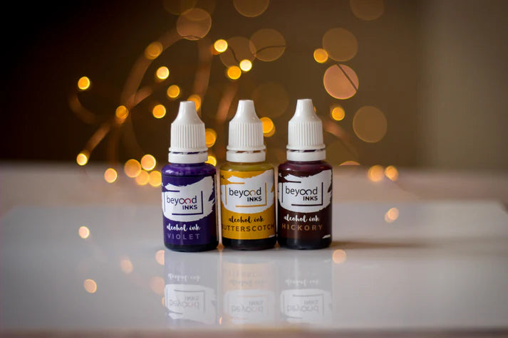 Alcohol Ink Pack #2 (Keto Version) - Butterscotch, Violet & Hickory