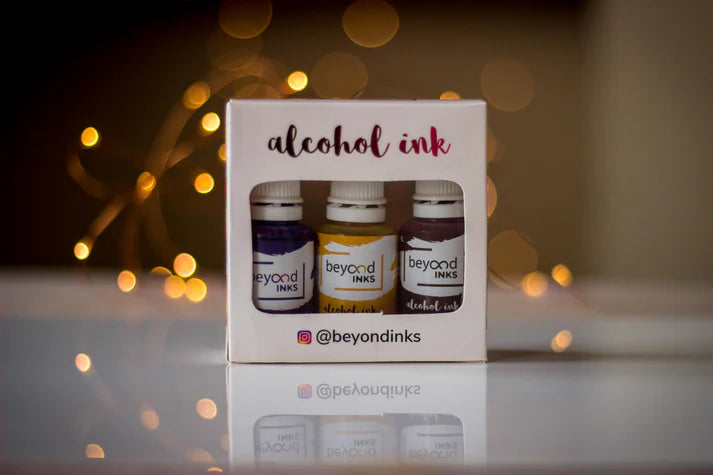 Alcohol Ink Pack #2 (Keto Version) - Butterscotch, Violet & Hickory