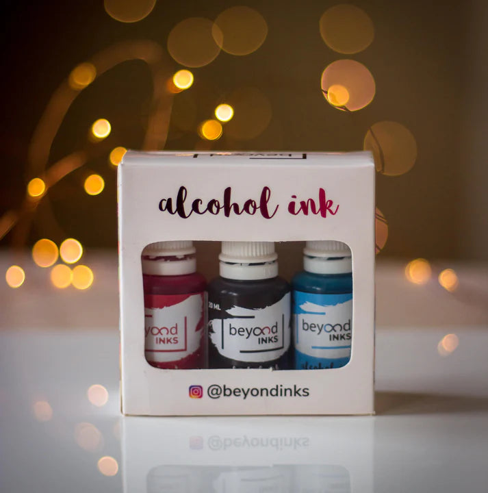 Alcohol Ink Pack #4 (Keto Version) - Sky, Strawberry & Jet Black