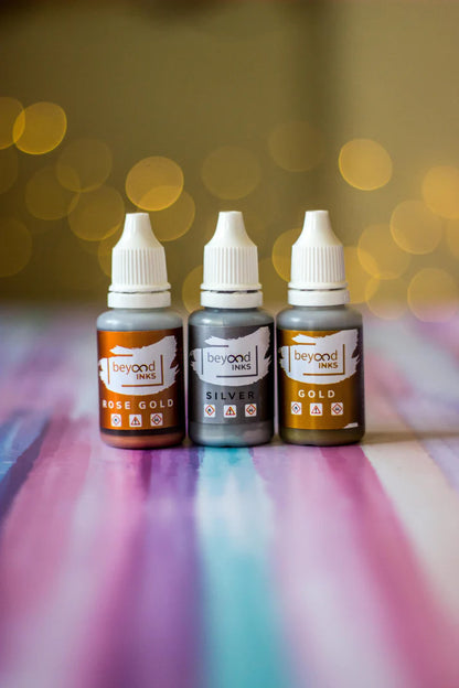 Metallic Alcohol Ink Pack (Gold, Silver, Rose Gold)