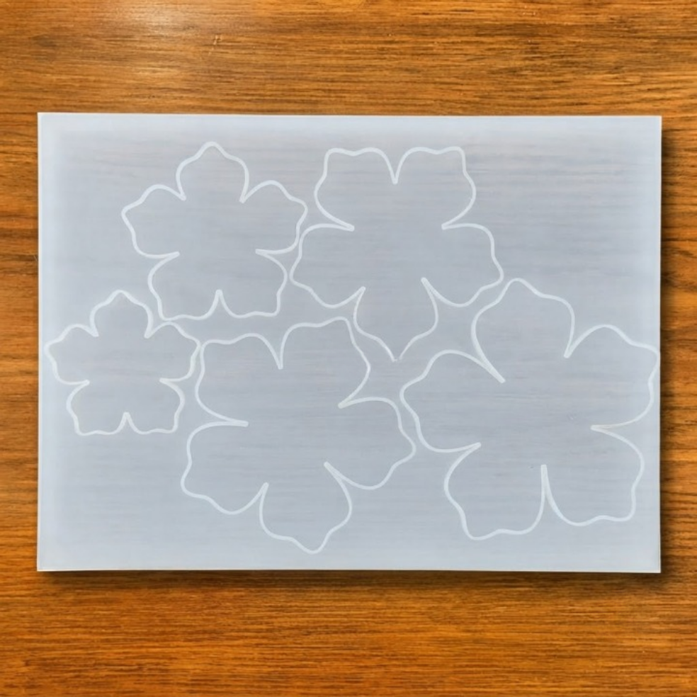 3D 5 cavity Flower Mould 250mm x 190mm