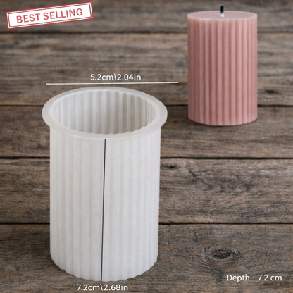 Cylinder Candle Mold, 3D Stripe Texture Candle Molds