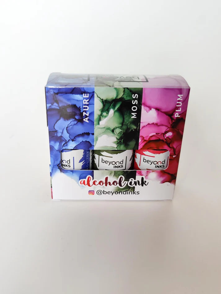 Alcohol Ink Pack #8 (Keto Version) - Moss, Azure & Plum